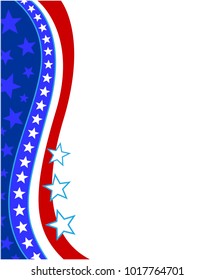 USA flag symbols stars wave border background frame with empty space for text vector letterhead design template.