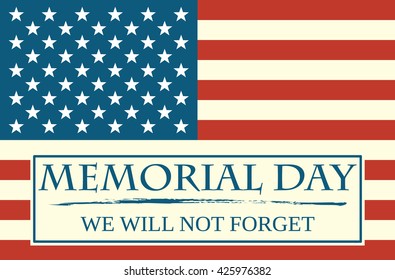 USA flag with text Memorial Day vector EPS10