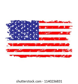 USA flag texture rubber stamp. Flag grunge usa national, american united texture. Vector illustration