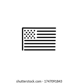 USA flag thin icon in trendy flat style isolated on white background. Symbol for your web site design, logo, app, UI. Vector illustration, EPS