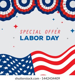 usa flag with traditional celebration decoration