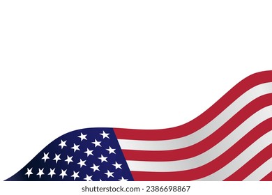 USA flag transparent background isolated 