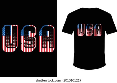 USA Flag T-shirt Design. USA T-shirt. eps
