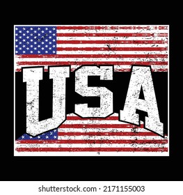 USA Flag T-Shirt Vector Design, Patriotic T-Shirts, July 4th Shirts, American Flag Shirt.