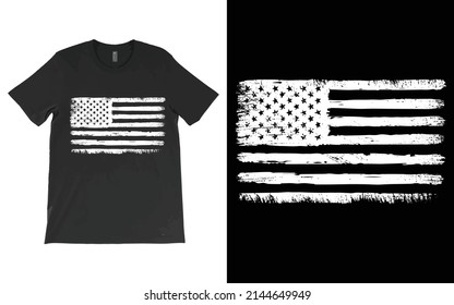 USA Flag T-Shirt Vector, Patriotic T-Shirts, July 4th Shirts, USA Flag Grange Vector T-Shirt.