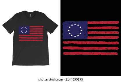 USA Flag T-Shirt Vector, Patriotic T-Shirts, July 4th Shirts, USA Flag Grange Vector T-Shirt.