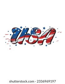 USA Flag Typograpgy t-shirt design, 