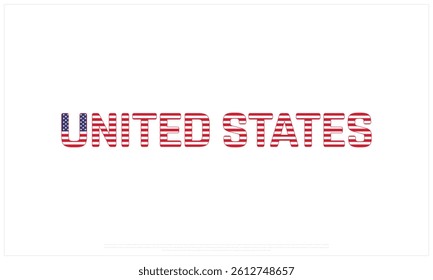 USA flag Typography with flag on a white background, Vector design of USA flag typography, Flag of USA, National Day Design, USA Day design