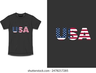 USA FLAG typography t-shirt design 