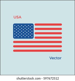 Usa Flag United States America Vector: Stock-Vektorgrafik (Lizenzfrei