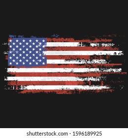 USA Flag. United States American Symbol. Grunge T-Shirt Design.