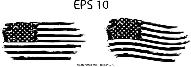 Bandera de los Estados Unidos, bandera vectorial, bandera americana, EPS 10. ejército, ejército, veteranos, marina, patriótico,	