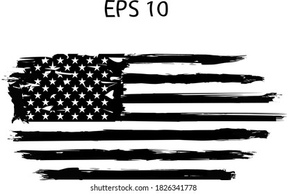 USA Flag, vector flag, american flag, EPS 10. army, military, veterans, navy, patriotic,	