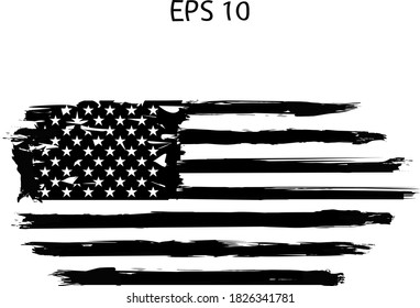 USA Flag, vector flag, american flag, EPS 10. army, military, veterans, navy, patriotic,	