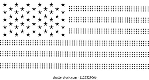 USA flag vector, American flag white