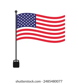 USA flag vector art illustration