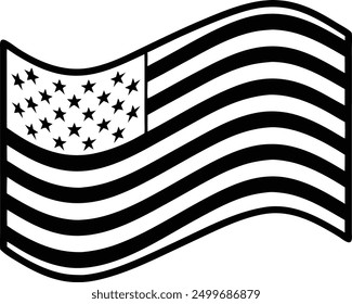 usa flag vector art illustration