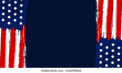 USA Flag vector with copy space navy blue color background