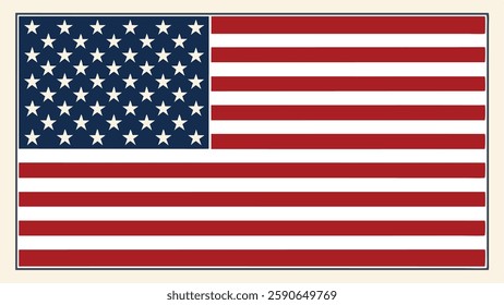 USA Flag Vector Design, EPS File of American Flag for National and Cultural Design Projects
