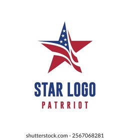 usa flag vector design logo in patriot star shape