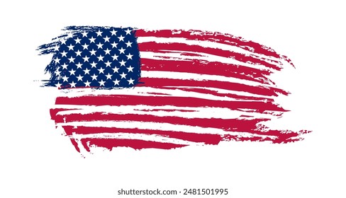 USA flag vector grunge illustration. American national symbol.