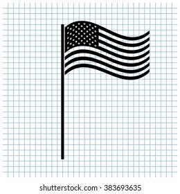 USA flag vector icon