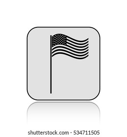 USA flag vector icon  with long shadow