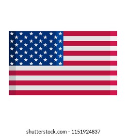 USA flag vector icon, symbol of the United States of America isolated on white background