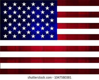 USA Flag vector illustration. American Flag. National Flag of USA. Stylized checkered flag.