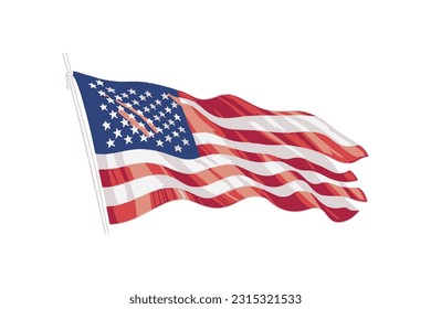 USA flag vector illustration American flag png on transparent background
