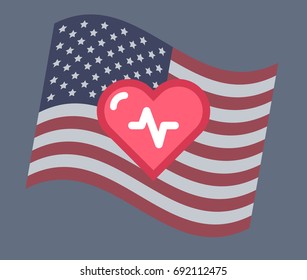 USA flag vector illustration: Health care