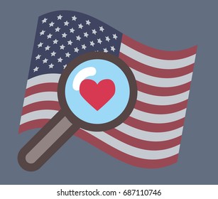 USA flag vector illustration: Investigation