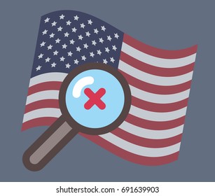 USA flag vector illustration: Investigation