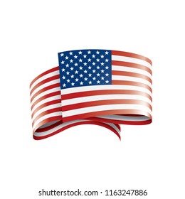 USA flag, vector illustration on a white background