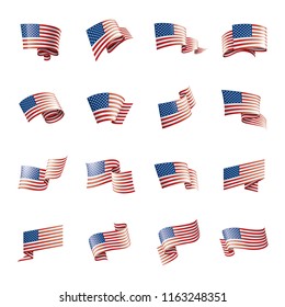 USA flag, vector illustration on a white background