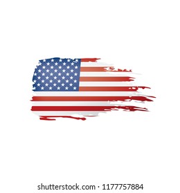 USA flag, vector illustration on a white background.