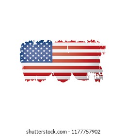 USA flag, vector illustration on a white background.