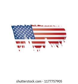 USA flag, vector illustration on a white background.