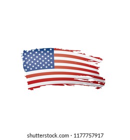 USA flag, vector illustration on a white background.