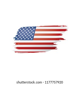 USA flag, vector illustration on a white background.