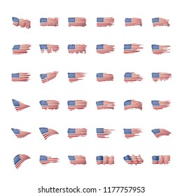 USA flag, vector illustration on a white background.