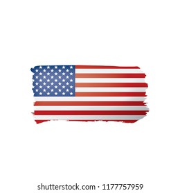USA flag, vector illustration on a white background.