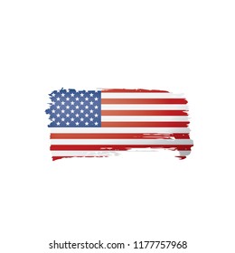 USA flag, vector illustration on a white background.