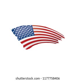 USA flag, vector illustration on a white background.