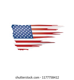 USA flag, vector illustration on a white background.