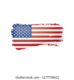 USA flag, vector illustration on a white background.