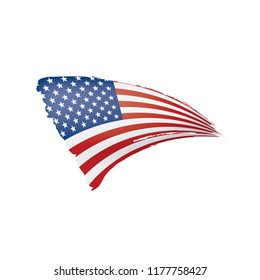 USA flag, vector illustration on a white background.