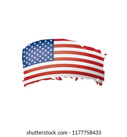 USA flag, vector illustration on a white background.