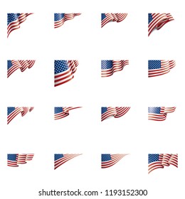 USA flag, vector illustration on a white background