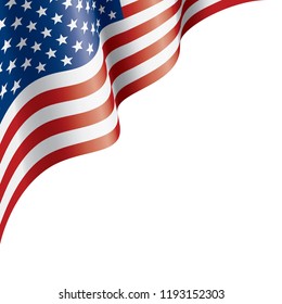 USA flag, vector illustration on a white background